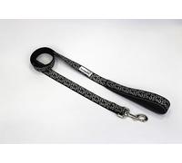 Doodlebone Padded Lead, Coal Leopard Reflective, 20mm
