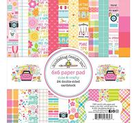 Doodlebug Paper 6X6 PAD, Cute & Crafty, 12 Designs/2 Each