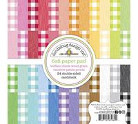 Doodlebug Paper Pad 6" x 6" Buffalo Check Wood Grain Rainbow Petite Prints