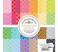 Doodlebug Petite Prints Double-Sided Paper Pad 6"X6" 24/Pkg-Plaid-Polka Dot