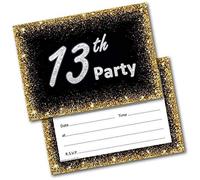 doodlecards 13th Birthday Party Invitations Age 13 Male Mens Female Womens Pack of 20 Invites and Envelopes. Printed in UK, Premium Quality & 100% Recyclable.