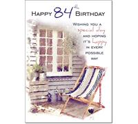 doodlecards 84th Birthday Card Age 84 Garden Medium Size with Plain Envelope