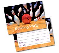 doodlecards Birthday Party Invitations Bowling Party Invitation 20 Ready to Write Postcards and 20 Envelopes. Printed in UK, Premium Quality & 100% Recyclable.