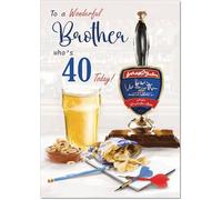 doodlecards Brother 40th Birthday Card Age 40 Draft Beer