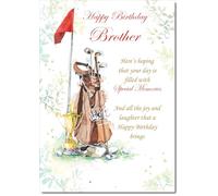doodlecards Brother Birthday Card Golf Bag
