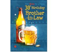 doodlecards Brother-in-Law 30th Birthday Card Age 30 Beer Bottle