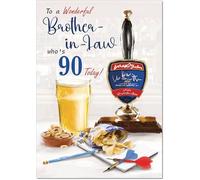 doodlecards Brother-in-Law 90th Birthday Card Age 90 Draft Beer