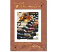 doodlecards Brother-in-Law Birthday Card Wine Bottles