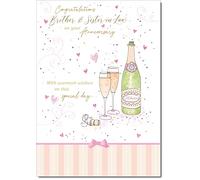doodlecards Brother & Sister-in-Law Wedding Anniversary Card Champagne