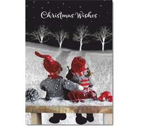 doodlecards Christmas Wishes Christmas Card Couple at Night Medium Size Christmas Card with Plain Envelope