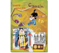 doodlecards Cousin Birthday Card for Him Grunge and Skateboarding