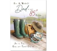 doodlecards Dad 85th Birthday Card Age 85 Fishing