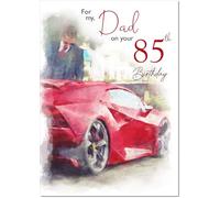 doodlecards Dad 85th Birthday Card Age 85 Supercar