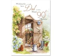 doodlecards Dad 90th Birthday Card Age 90 Garden Shed
