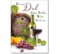doodlecards Dad Birthday Card Wine Vineyard Medium Size with Plain Envelope