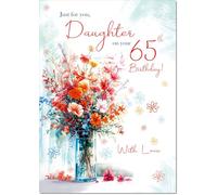 doodlecards Daughter 65th Birthday Card Age 65 Bright Bouquet