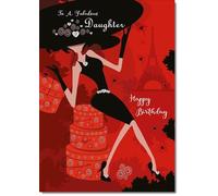 doodlecards Daughter Birthday Card Fashionable Lady in Paris