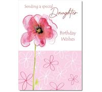 doodlecards Daughter Birthday Card Poppy | Medium Size. Includes Plain Envelope for Sending. Printed in the UK on Thick Italian Board. Eco Friendly 100% Recyclable.