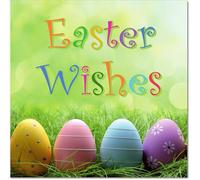 doodlecards Easter Card Easter Wishes Eggs Square Size with Plain Envelope
