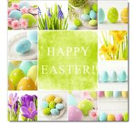 doodlecards Easter Card Happy Easter Collage Square Size with Plain Envelope