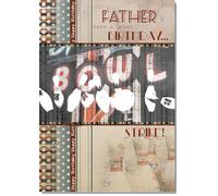 doodlecards Father Birthday Card Bowling