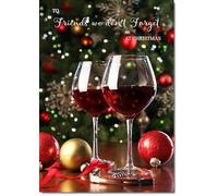 doodlecards Friends We Don't Forget Christmas Card Red Wine Medium Size Christmas Card for Friends We Don't Forget with Plain Envelope