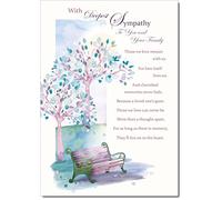 doodlecards From All The Family Sympathy Condolence Bereavement Card Watercolour Bench