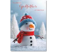 doodlecards Godfather Christmas Card Snowman | Medium Size. Includes Plain Envelope for Sending. Printed in the UK on Thick Italian Board. Eco Friendly 100% Recyclable.