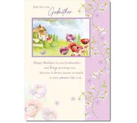 doodlecards Godmother Birthday Card Garden view