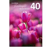 doodlecards Granddaughter 40th Birthday Card Medium Size with Plain Envelope