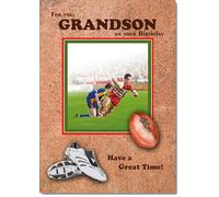 doodlecards Grandson Birthday Card Rugby