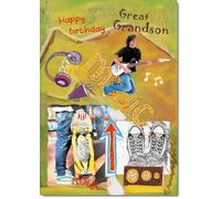 doodlecards Great Grandson Birthday Card Grunge and Skateboarding