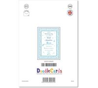 doodlecards Great Grandson Christening Card Border Medium Size with Plain Envelope