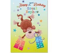 doodlecards Great Nephew 2nd Birthday Card Age 2 Cheeky Monkey