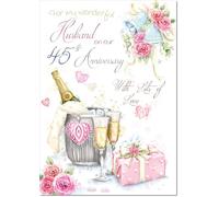doodlecards Husband Sapphire 45th Wedding Anniversary Card Champagne Bucket