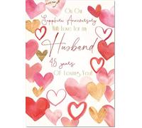 doodlecards Husband Sapphire 45th Wedding Anniversary Card Love Hearts