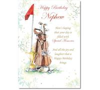 doodlecards Nephew Birthday Card Golf Bag | Medium Size. Includes Plain Envelope for Sending. Printed in the UK on Thick Italian Board. Eco Friendly 100% Recyclable.
