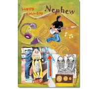doodlecards Nephew Birthday Card Grunge and Skateboarding