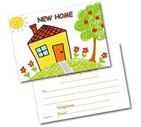 doodlecards New Address Cards New Home Postcards Kids House Pack of 20 Cards & Envelopes. Printed in UK, Premium Quality & 100% Recyclable.