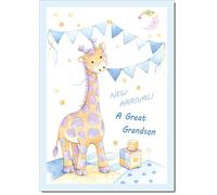 doodlecards On The Birth Of Your Great Grandson New Baby Boy Congratulations Card Giraffe