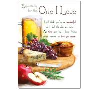 doodlecards One I Love Birthday Card Beer and Cheese Plater Medium Size with Plain Envelope