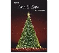 doodlecards One I Love Christmas Card Green Christmas Tree Large A4 Size Christmas Card for One I Love with Plain Envelope
