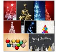 doodlecards Pack of 10 Mixed Abstract Christmas Cards. Printed in UK, Premium Quality & 100% Recyclable.