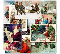 doodlecards Pack of 10 Mixed Victorian Christmas Cards. Printed in UK, Premium Quality & 100% Recyclable.