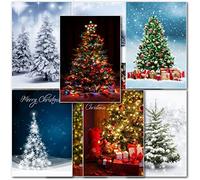 doodlecards Pack of 20 Mixed Christmas Tree Standard Size Premium Christmas Cards. Printed in UK, Premium Quality & 100% Recyclable.