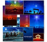 doodlecards Pack of 20 Mixed Nativity Christmas Cards. Printed in UK, Premium Quality & 100% Recyclable.