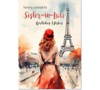 doodlecards Sister-in-Law Birthday Card Paris, Eiffel Tower