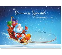 doodlecards Someone Special Christmas Card Santas Sleigh Medium Size Christmas Card for Someone Special with Plain Envelope
