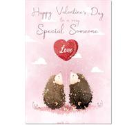 doodlecards Someone Special Valentine's Day Card Love Hedgehogs Large A4 Size with Plain Envelope