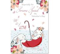 doodlecards Someone Special Valentine's Day Card Whimsical Umbrella Medium Size with Plain Envelope